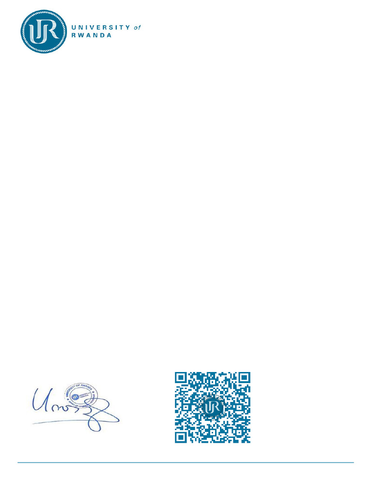 University of Rwanda Admission Letter | PDF