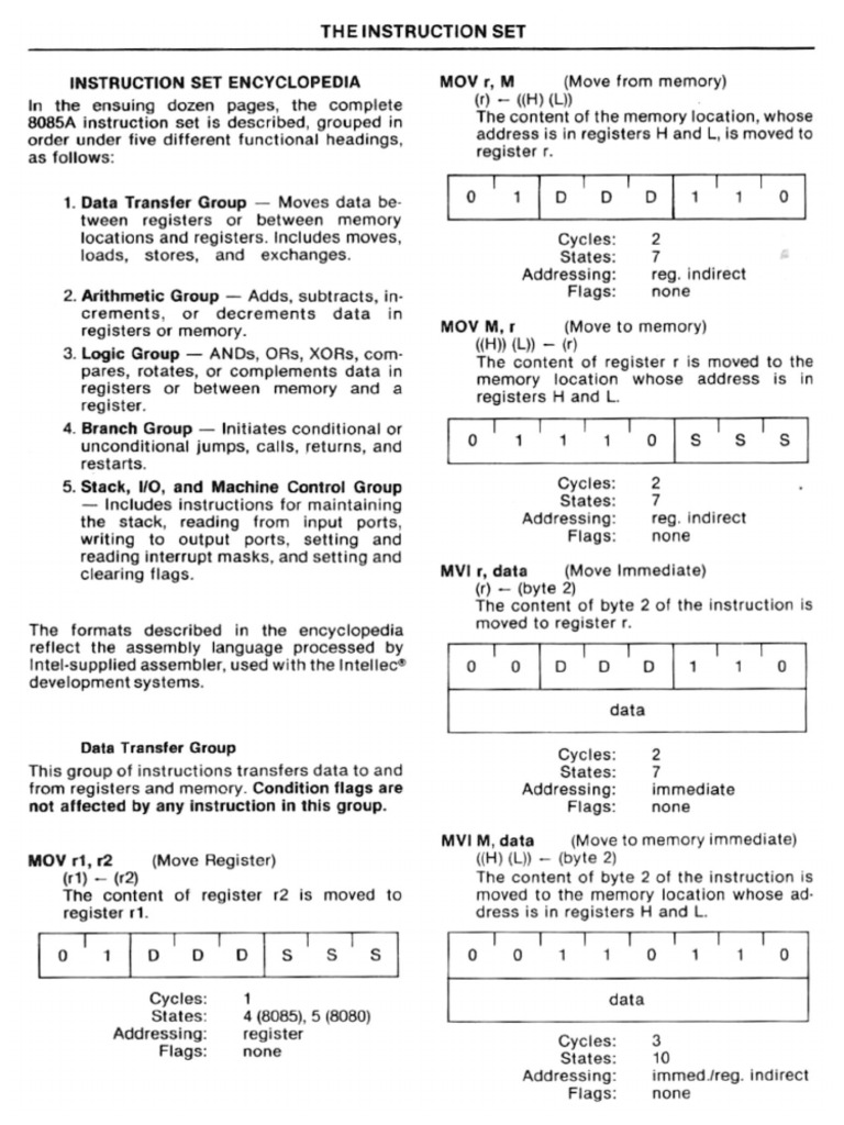 8085 - Instruction - Set 5 | PDF