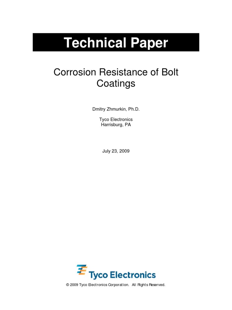 Bolt Coatings PDF Galvanization Corrosion