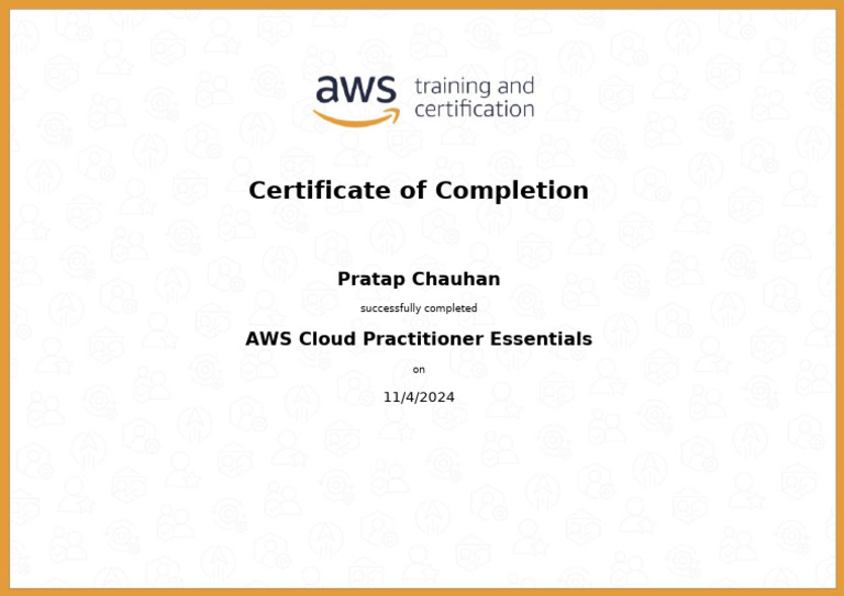 Cloud Practitioner - AWS Course Completion Certificate | PDF