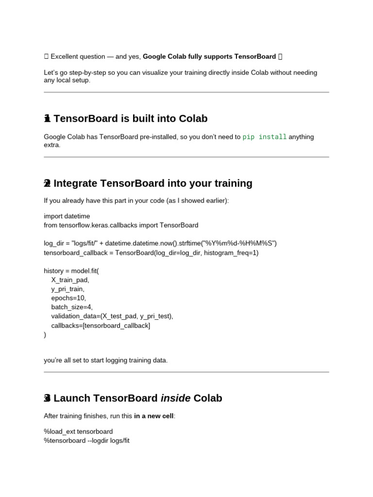 ? Excellent Question - and Yes, Google Colab Fully Supports TensorBoard ...