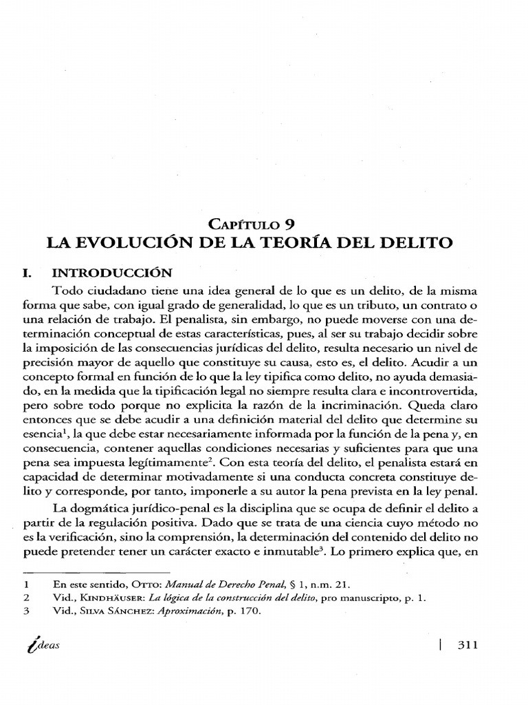 Evolución de la Teoría del Delito | PDF | Derecho penal | Intención ...