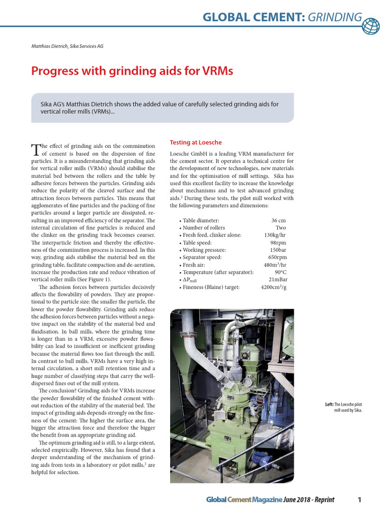Enhancing VRM Efficiency with Grinding Aids | PDF | Mill (Grinding ...
