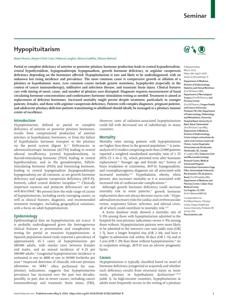 Understanding Hypopituitarism Causes & Treatment | PDF | Hypothalamus ...