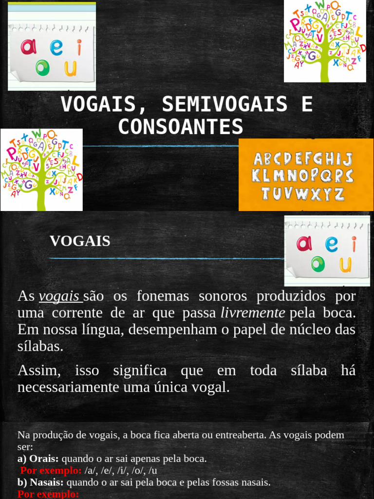 Vogais e Semivogais: Definições e Exemplos | PDF | Fonema | Sílaba