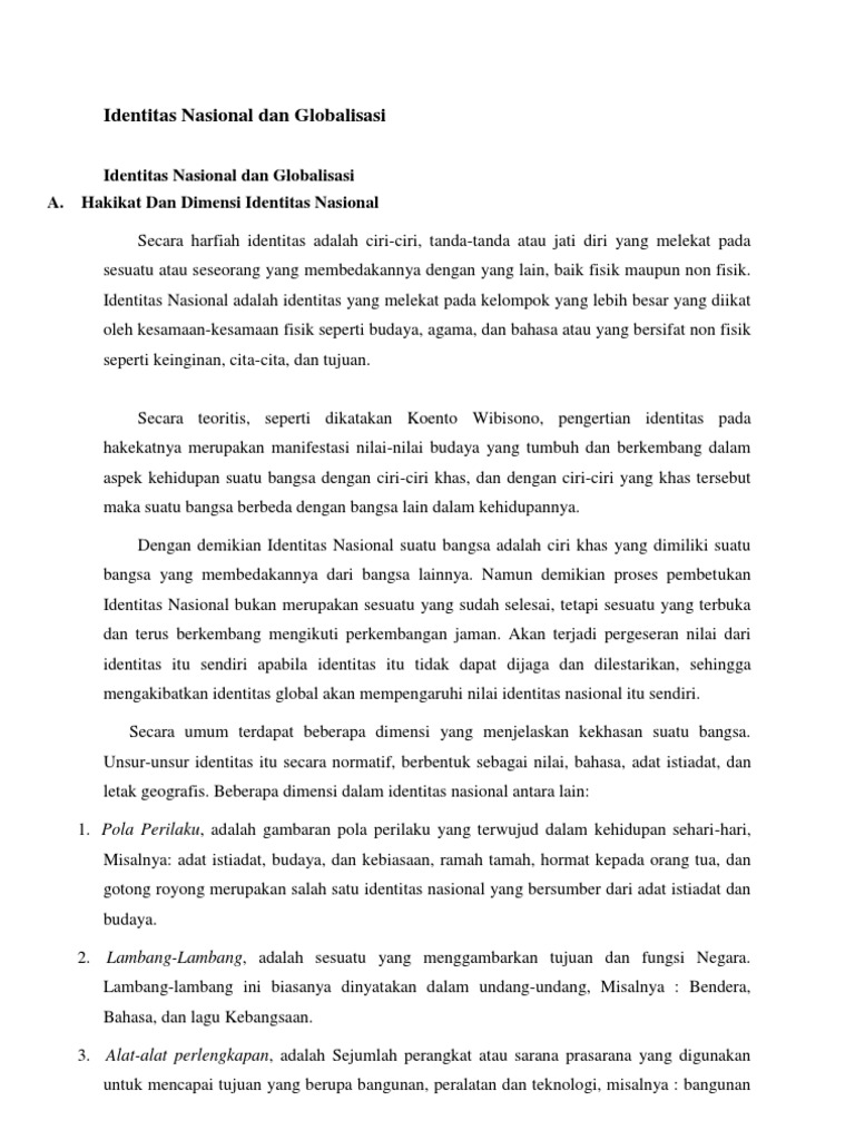 Identitas Nasional Dan Globalisasi
