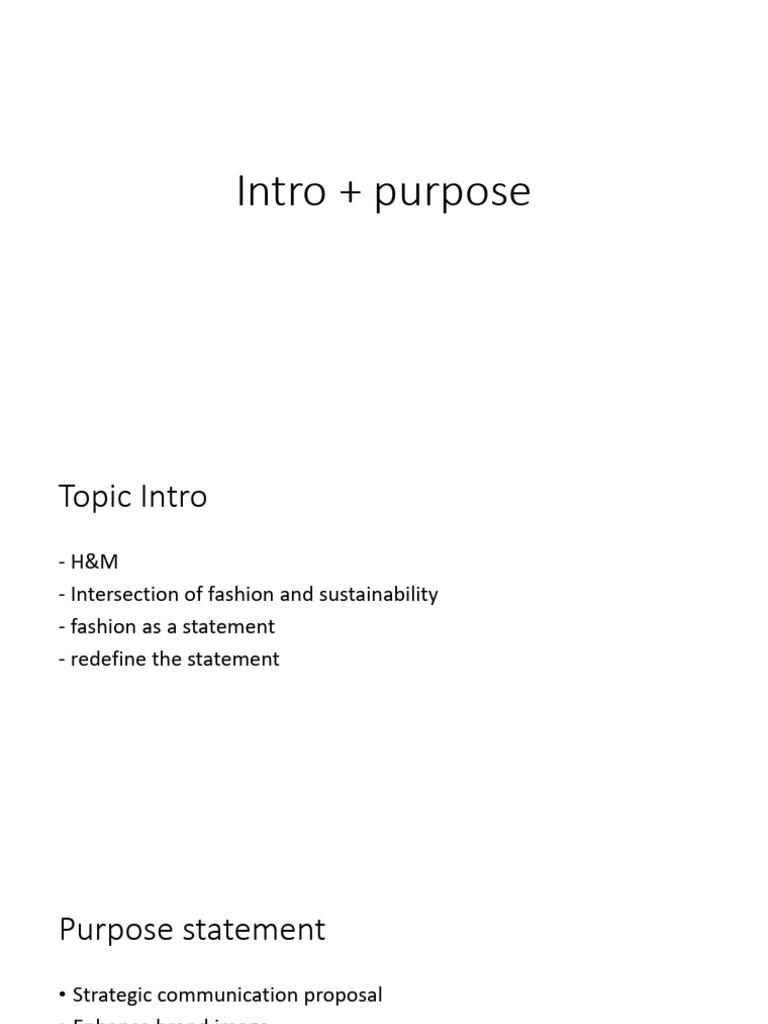 Intro Purpose | PDF