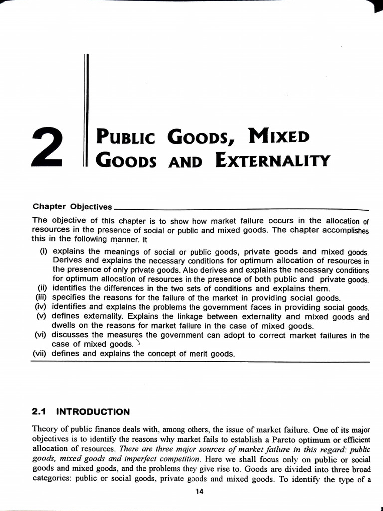 Ghosh - 2 - Part 1 - Public Goods, Mixed Goods and Externality | PDF