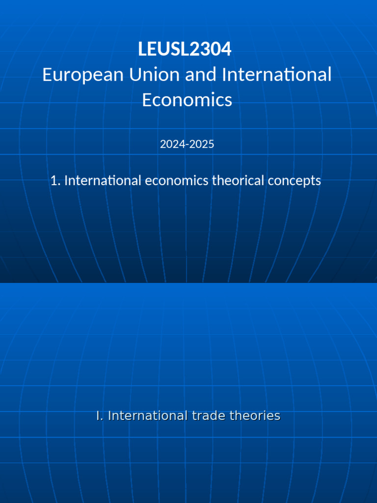 European Union and International Economics | PDF | Tariff | Comparative ...
