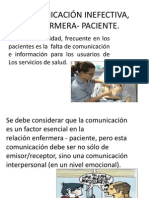 Comunicación Inefectiva, Enfermera - Paciente