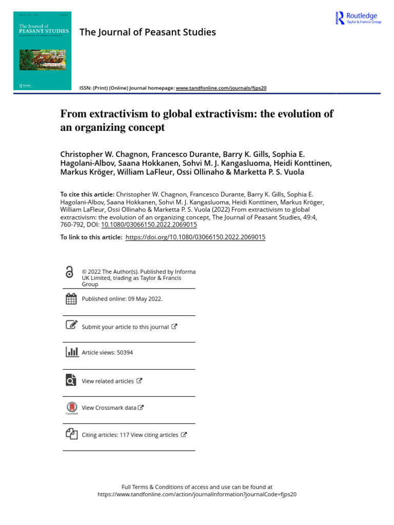 Evolution of Global Extractivism Concept | PDF | Capitalism | Marxism