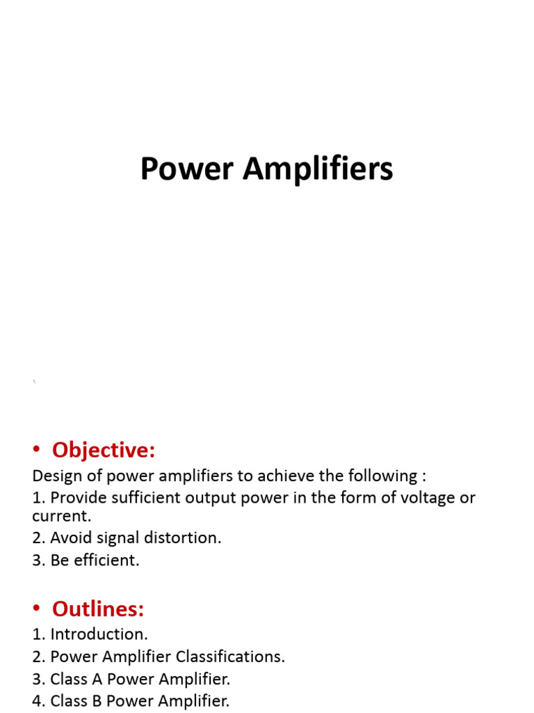 Power Amplifier Design and Classifications | PDF