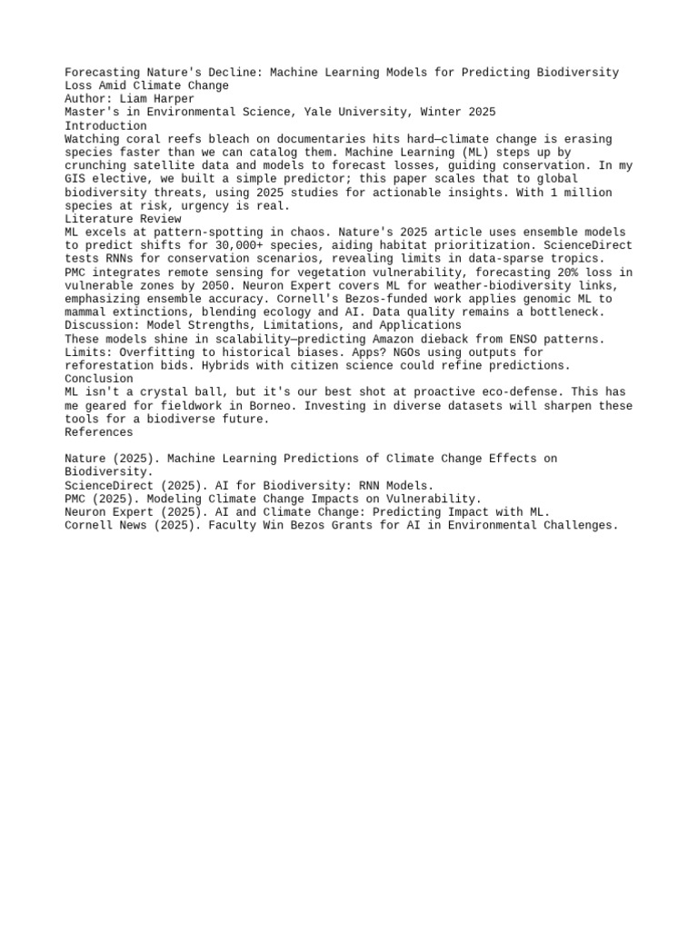 Forecasting Nature's Decline | PDF