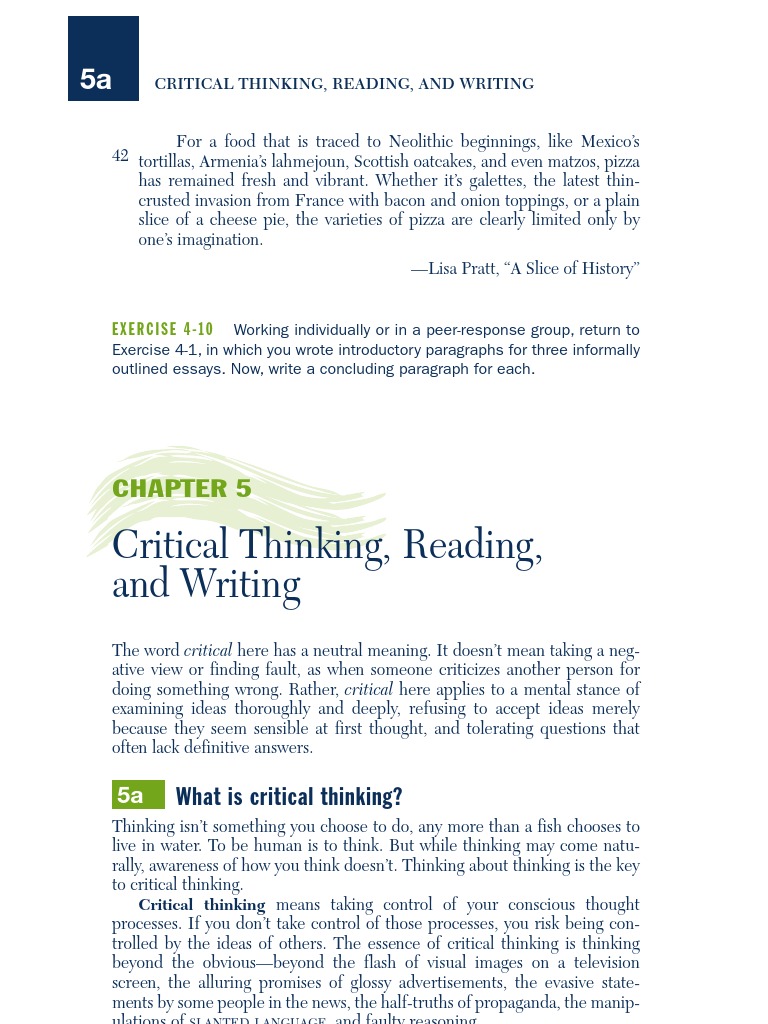 Critical Thinking Reading and Writing | PDF | Critical Thinking | Thought