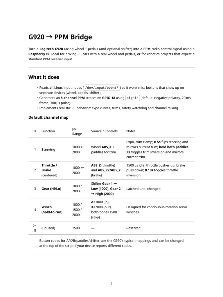 Logitech G920 PPM Signal Map | PDF | Computer Engineering
