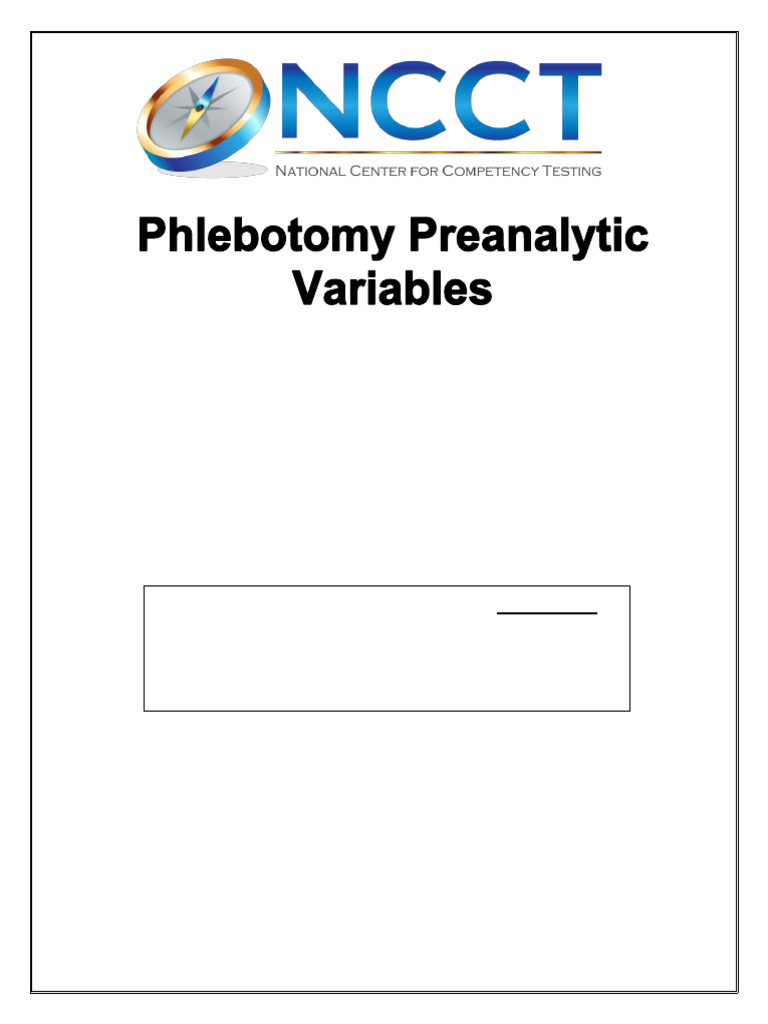 Preanalytic Variables in Phlebotomy | PDF | Blood Plasma | Medical ...