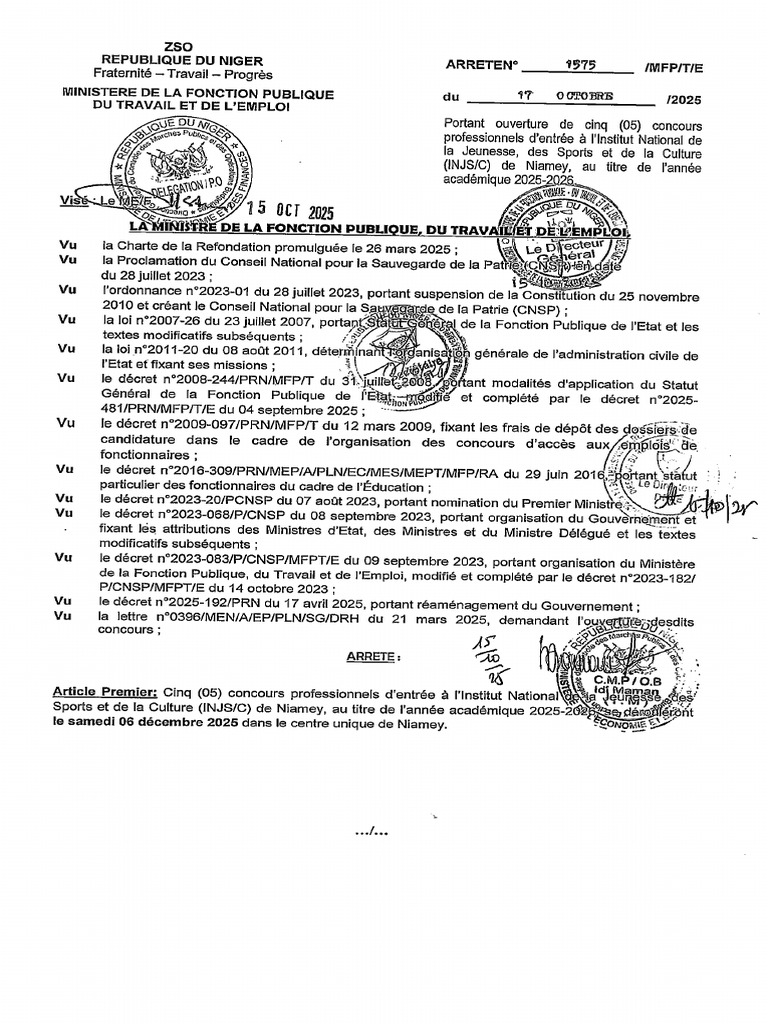 Arrete N°1575 Du 17-10-25 | PDF