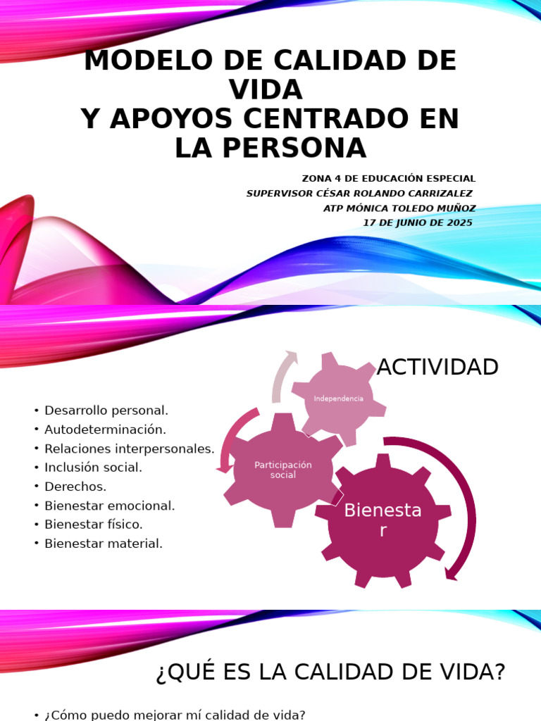 Modelo de Calidad de Vida Centrado en la Persona | PDF | Aprendizaje ...