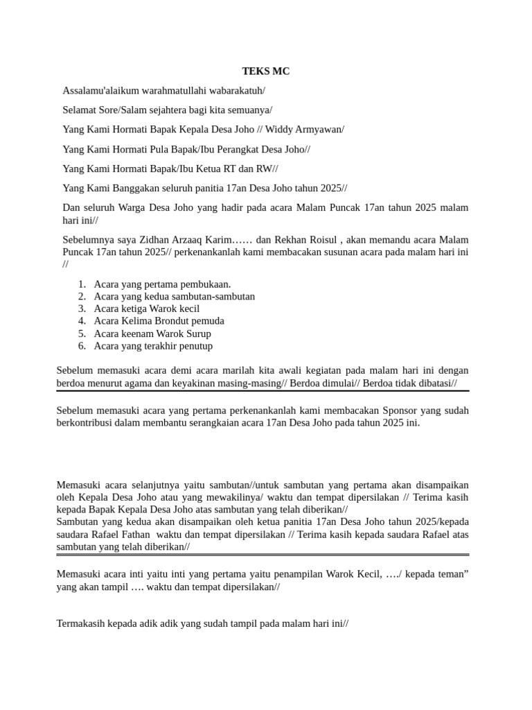 Teks MC | PDF