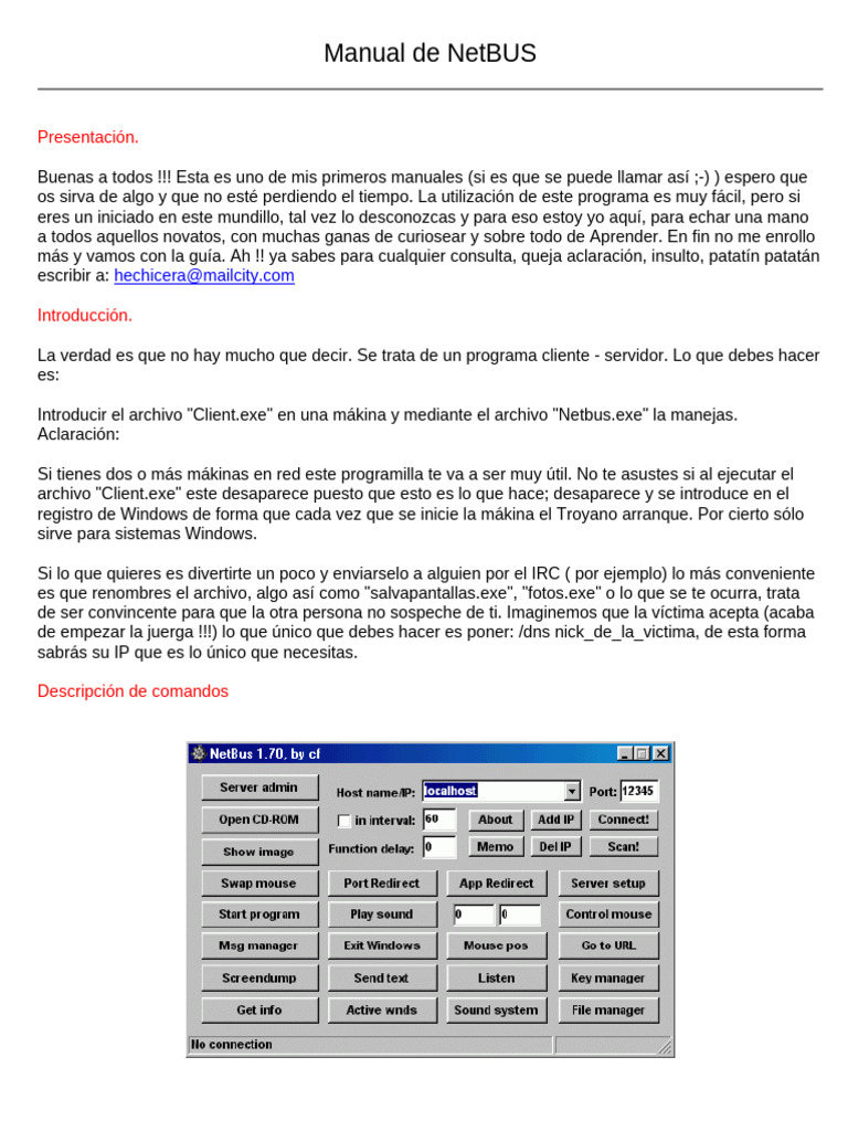Guía de Uso de NetBUS | PDF | Microsoft Windows | Software del sistema