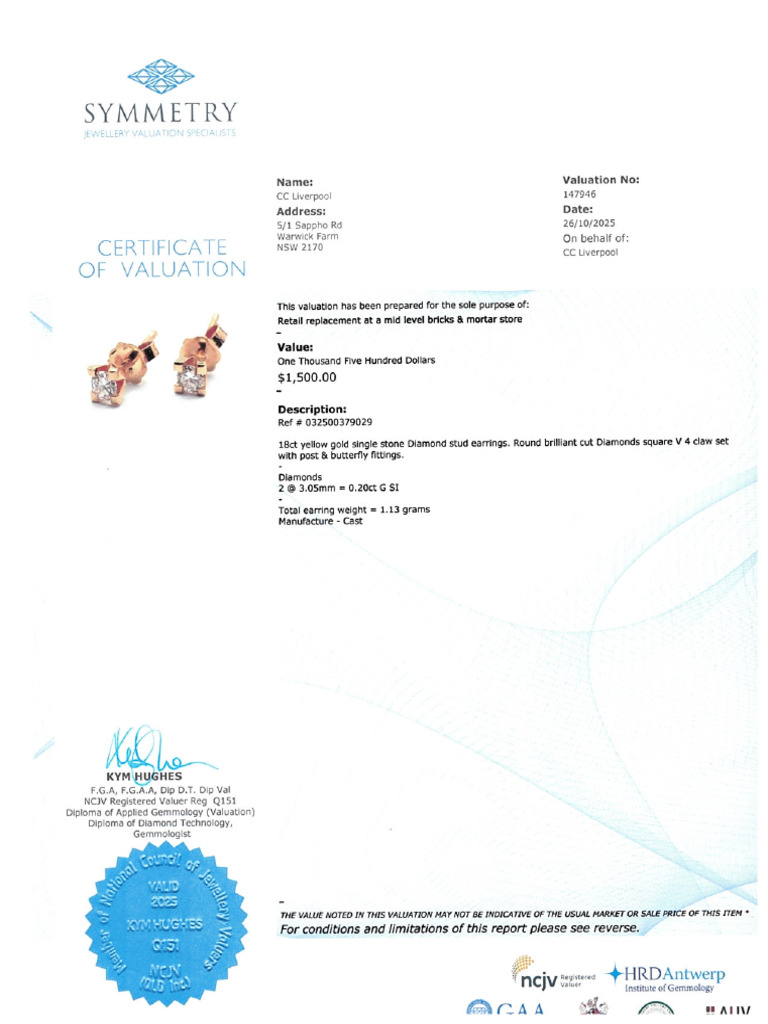 Valuation 032500379029 | PDF
