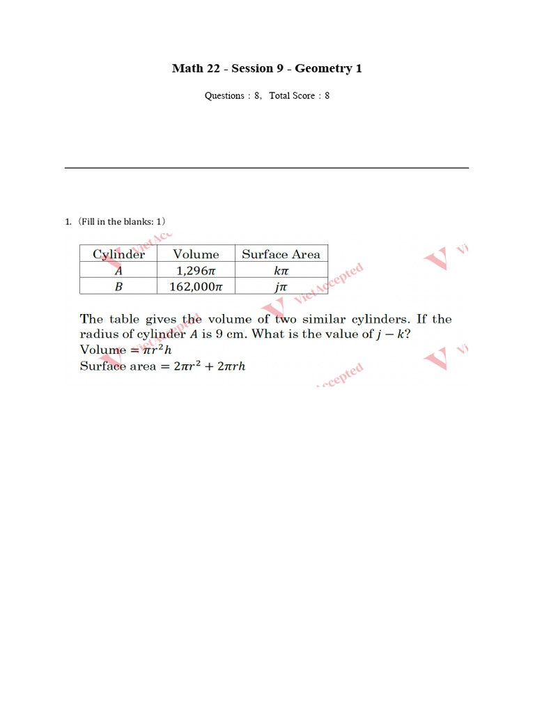 Math 22 - Session 9 - Geometry 1 | PDF
