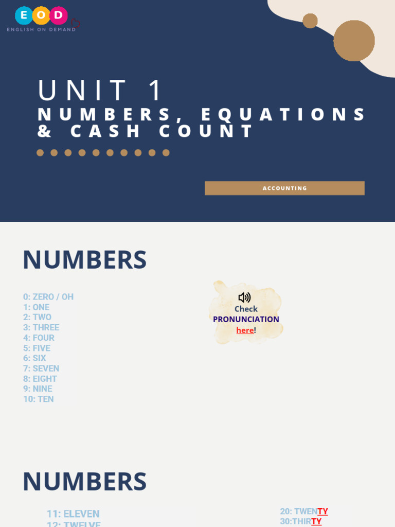 Numbers, Equations & Cash Count | PDF