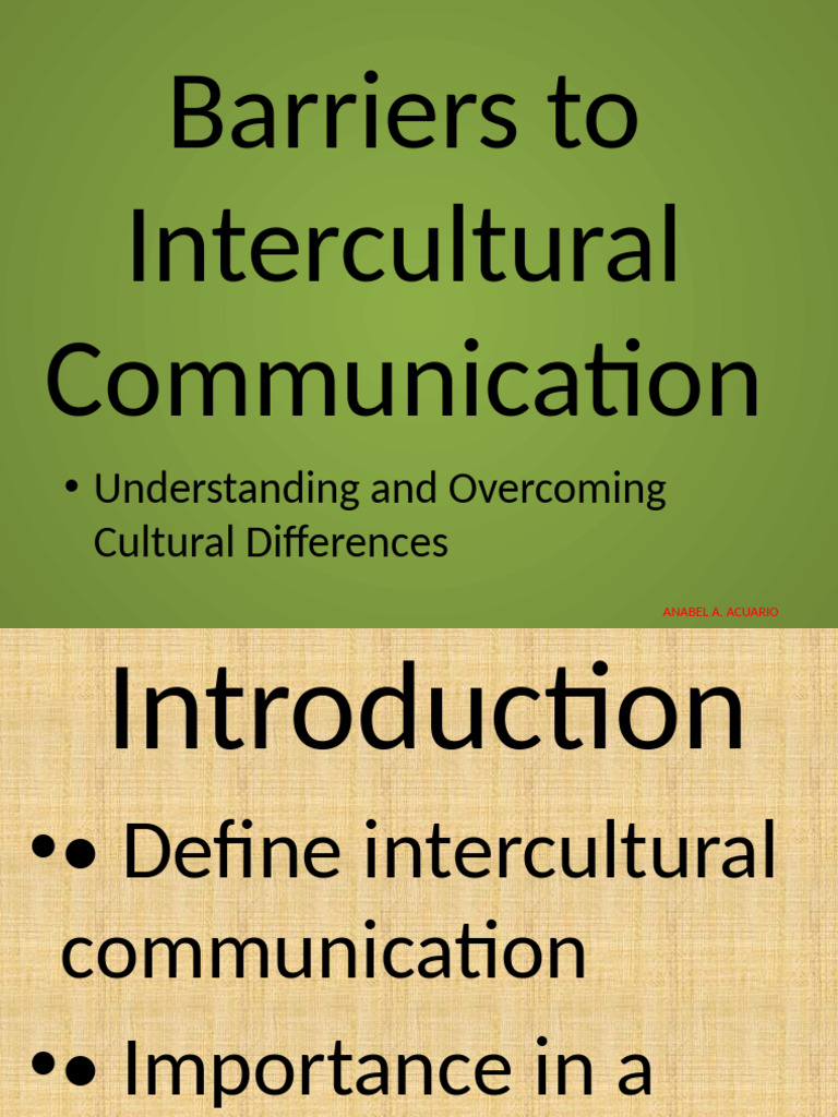 Overcoming Barriers in Intercultural Communication | PDF | Nonverbal ...