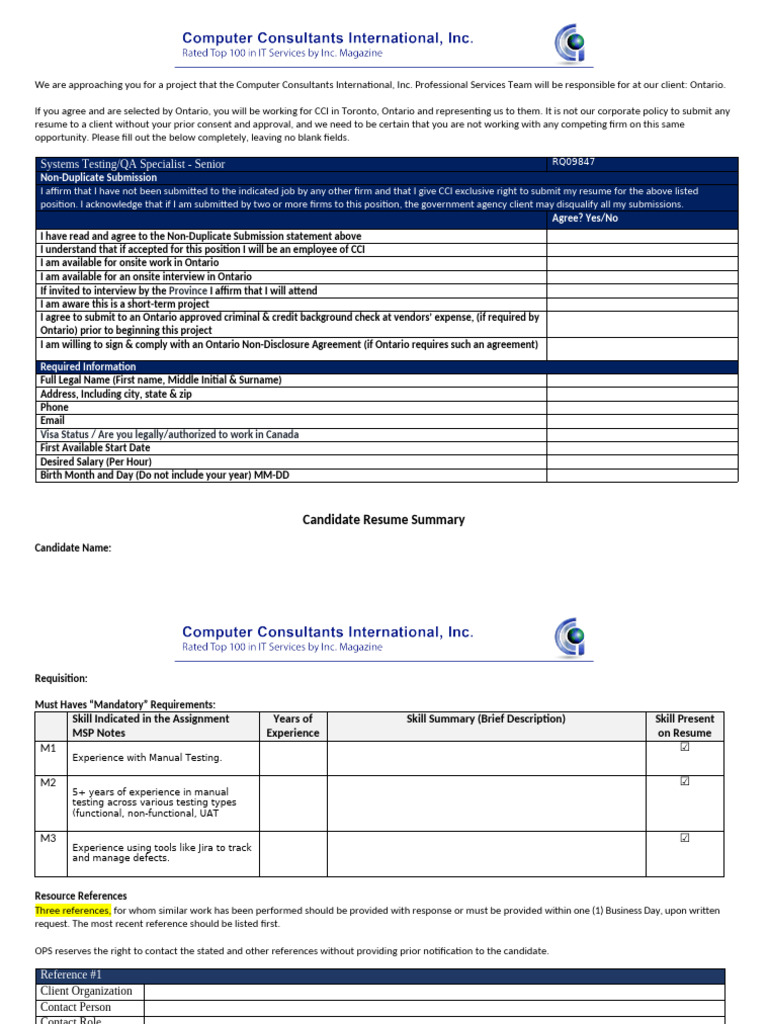 Cci On Rq09847 Name Matrix | PDF