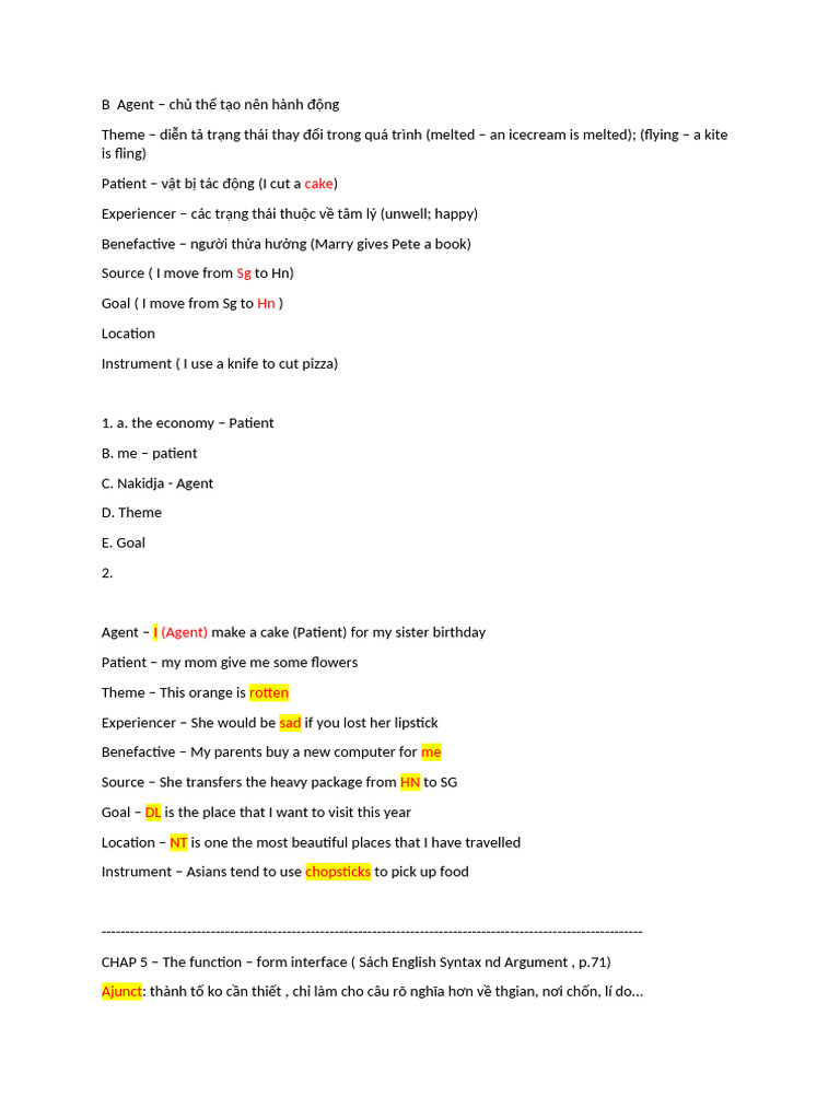 Understanding Semantic Roles in Syntax | PDF | Grammar | Syntactic ...