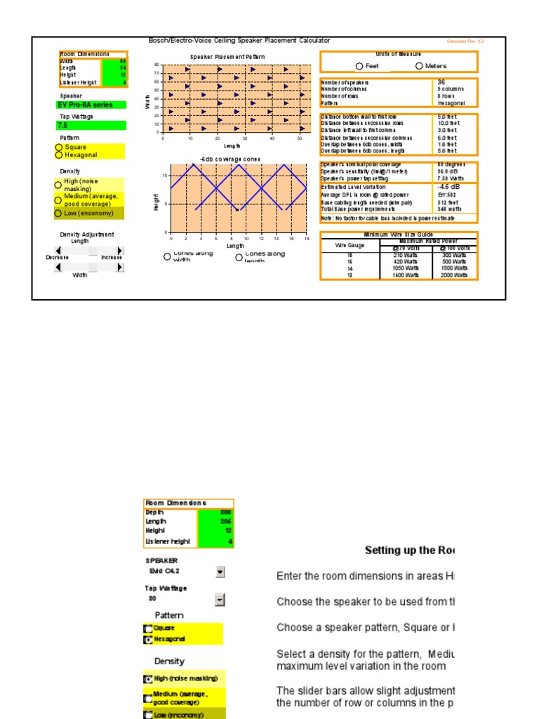 Ceiling Speaker Calculator v3.2 Loudspeaker Length