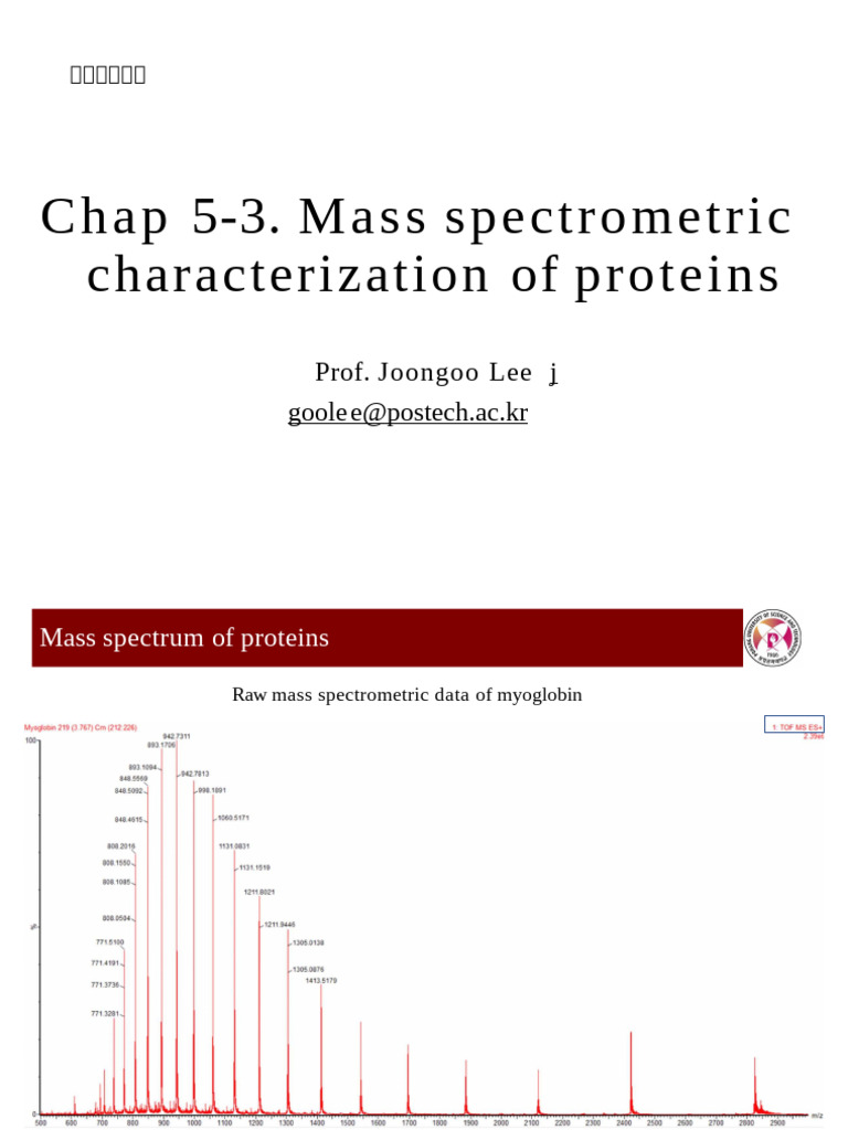 화생공 4주차 | PDF | Mass Spectrometry | Electrospray Ionization