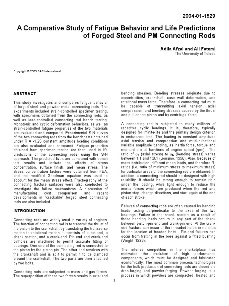 A Comparative Study of Fatigue Behavior and Life Predictions of Forged ...