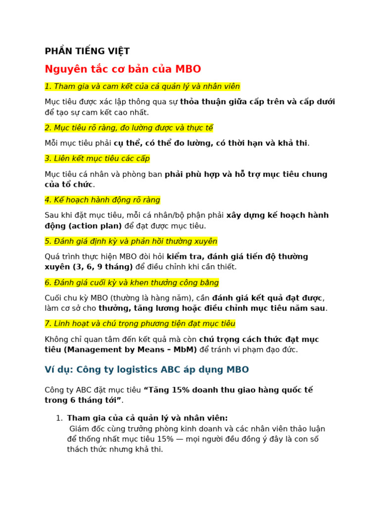 Principle of MBO | PDF