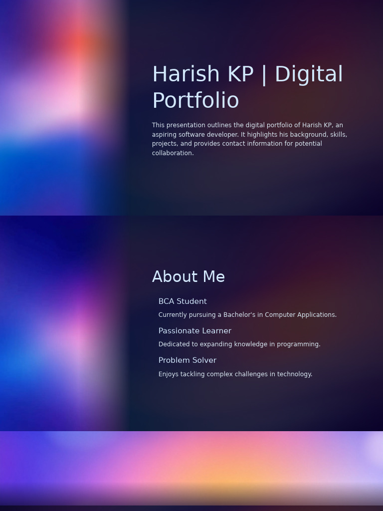 Harish KP - Digital Portfolio | PDF | Computer Programming | Linked In