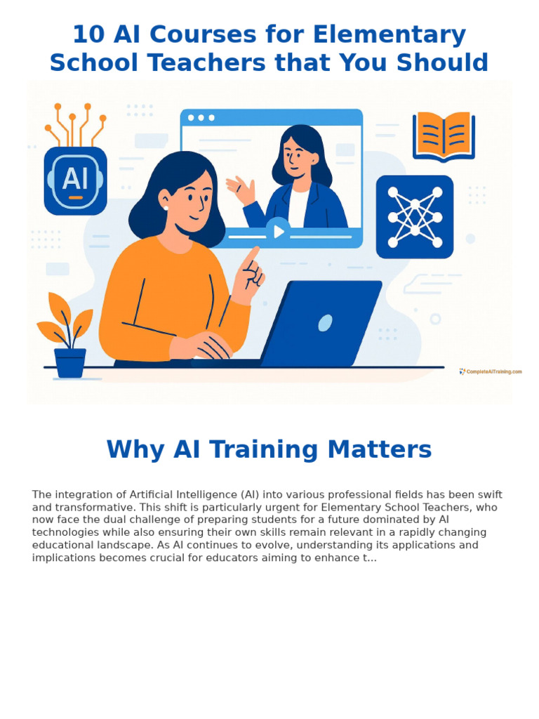 Top 10 AI Courses for Teachers 2025 | PDF | Teachers | Artificial ...