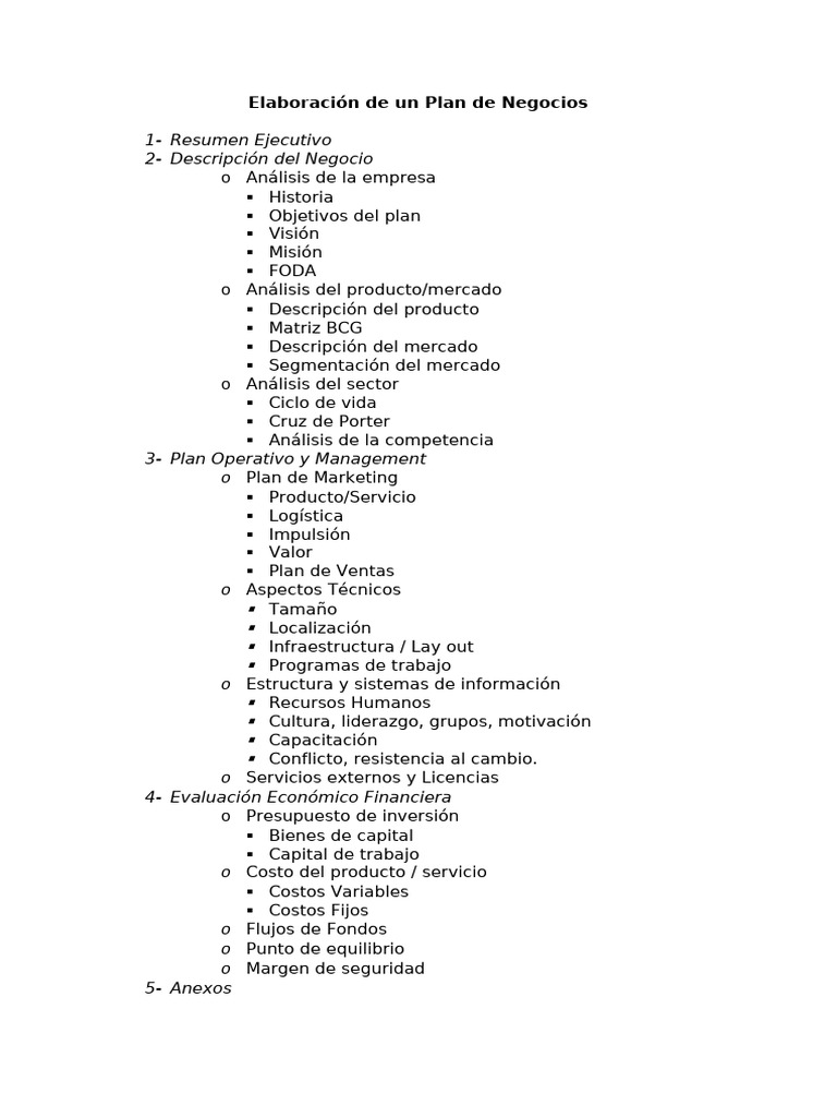 Guía para Elaborar un Plan de Negocios | PDF