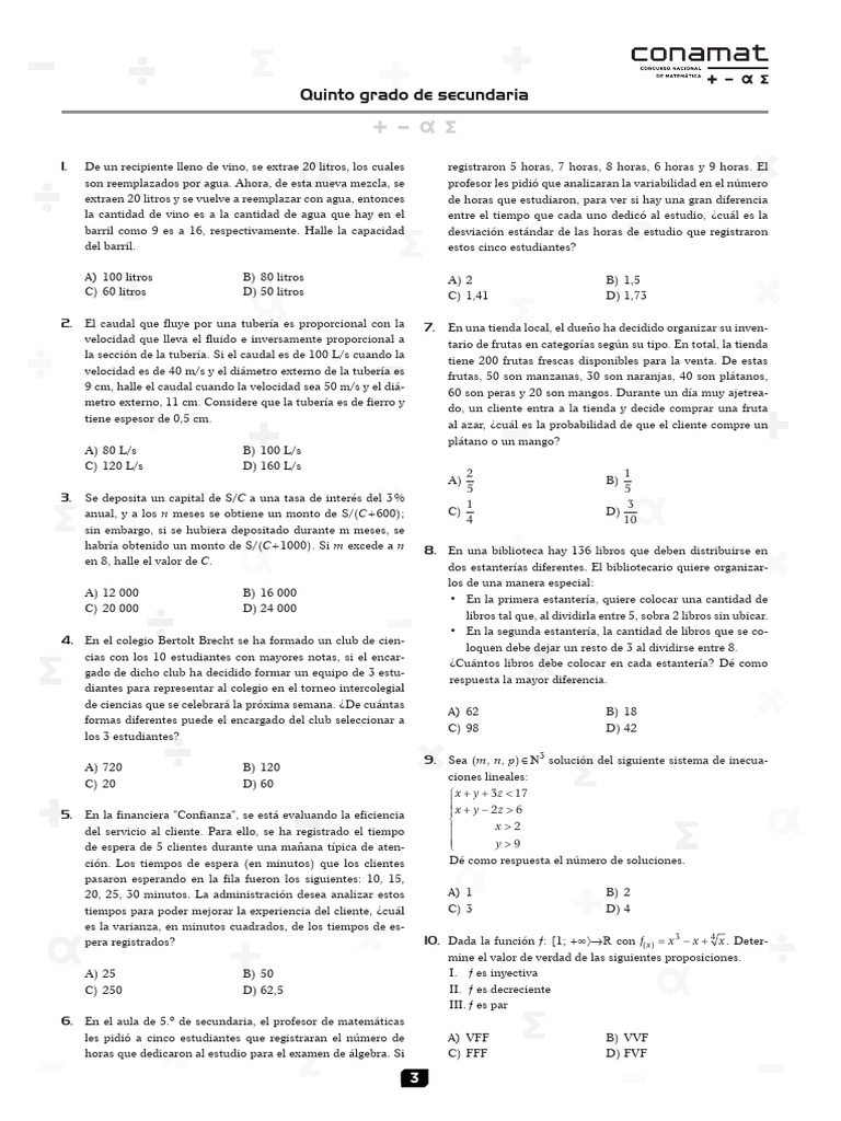Problemas de Matemáticas para Secundaria | PDF