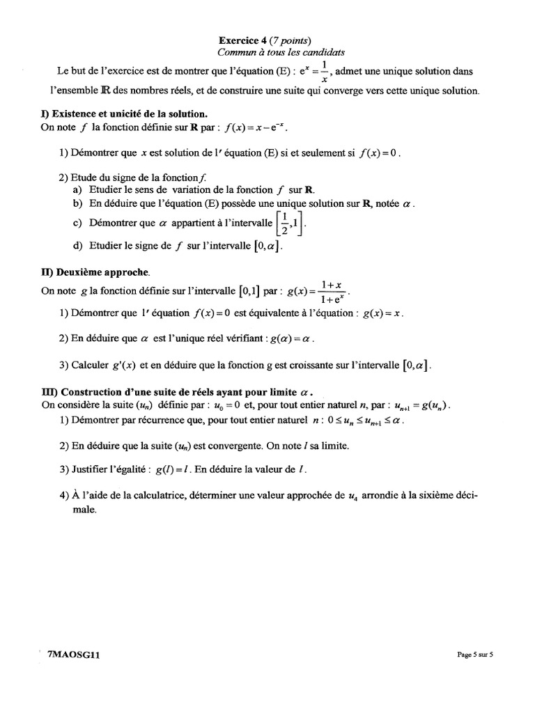 Existence et unicité de la solution d'équations | PDF | Mathématiques ...