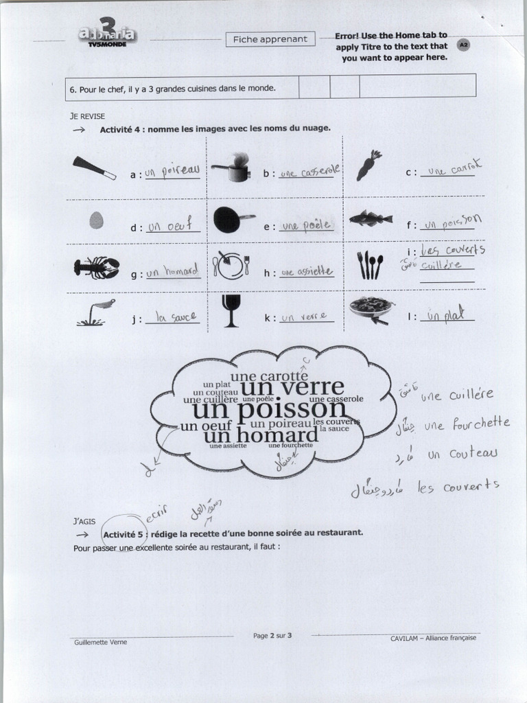 French Class Note 4 | PDF