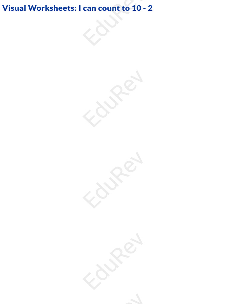 EduRev - Visual Worksheets - I Can Count To 10 - 2 | PDF