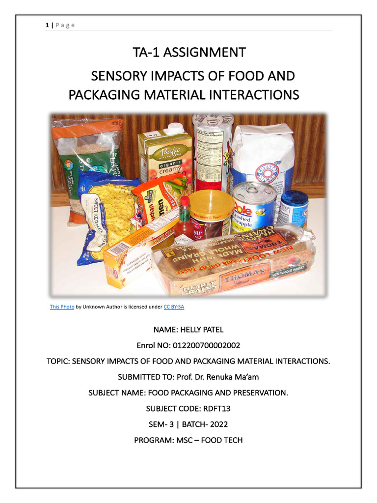 Sensory Effects of Food Packaging | PDF | Taste | Food Preservation