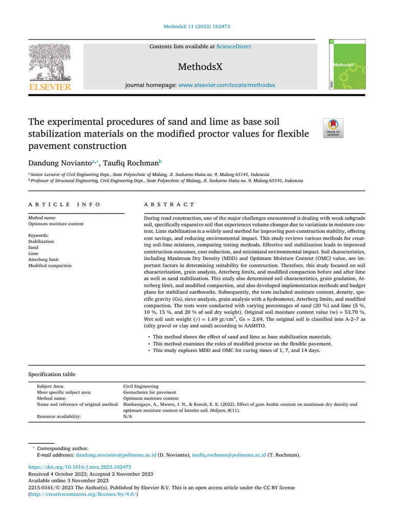 1 s2.0 S2215016123004697 Main - MethodsX | PDF | Natural Materials | Soil