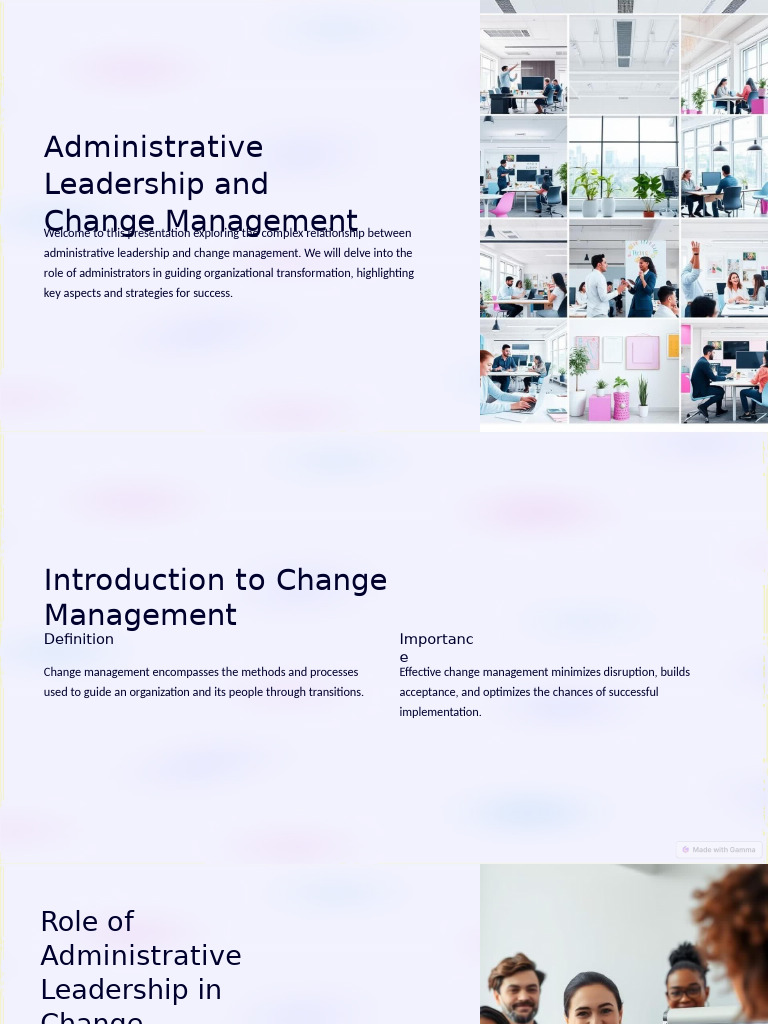 Administrative Leadership in Change Management | PDF | Leadership ...