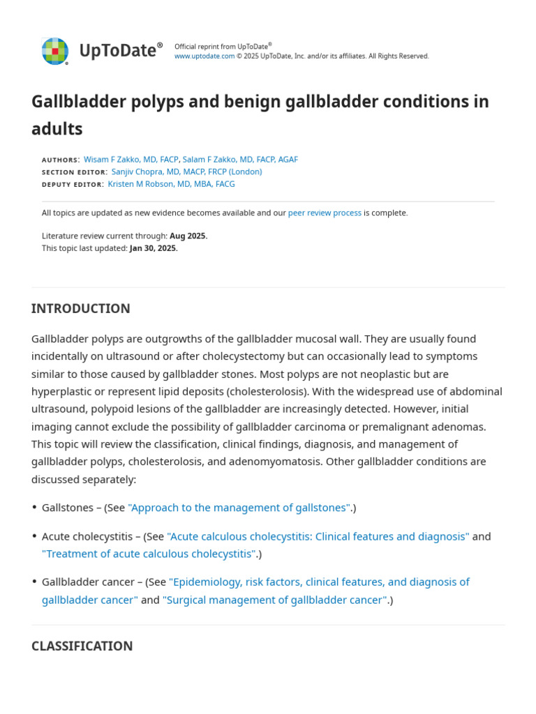 Gallbladder Polyps and Benign Gallbladder Conditions in Adults ...