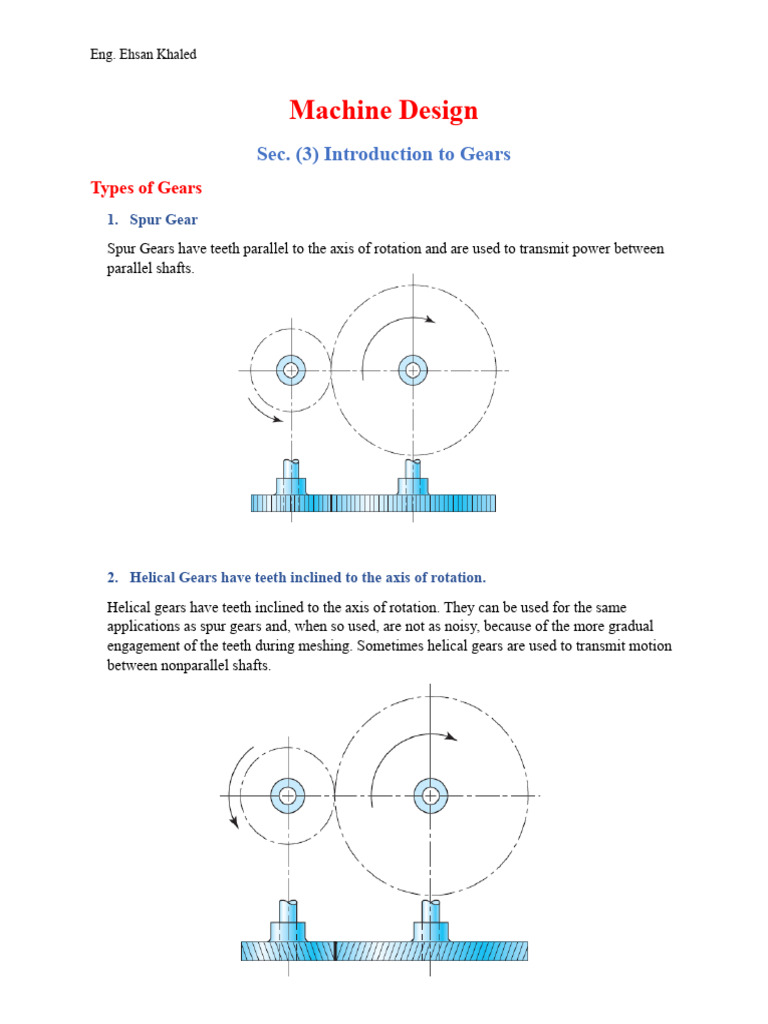 Types and Nomenclature of Gears | PDF | Gear | Mechanics