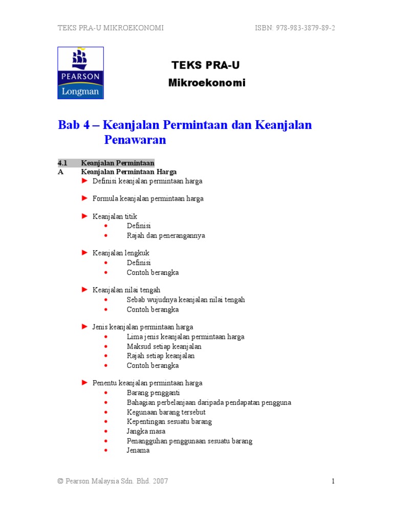 Bab 4 Keanjalan An Dan Keanjalan Penawaran  PDF
