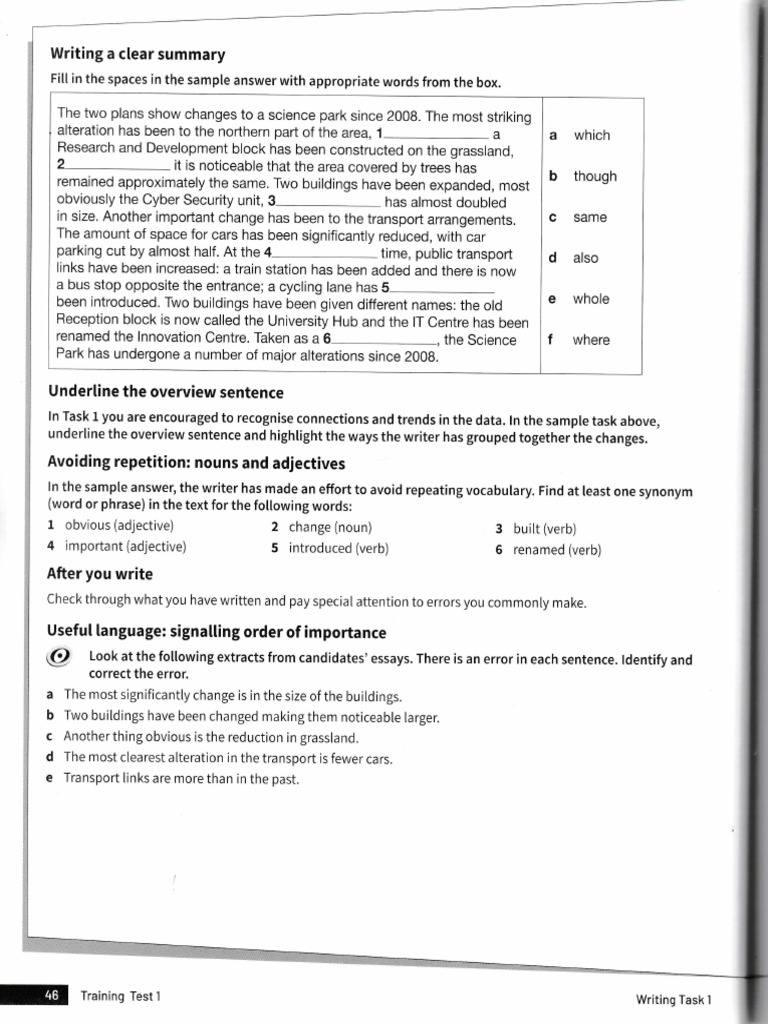 IELTS Trainer 2 - TEST 1 - WRITING - Task 1 Training - p.46-48 (Cont ...