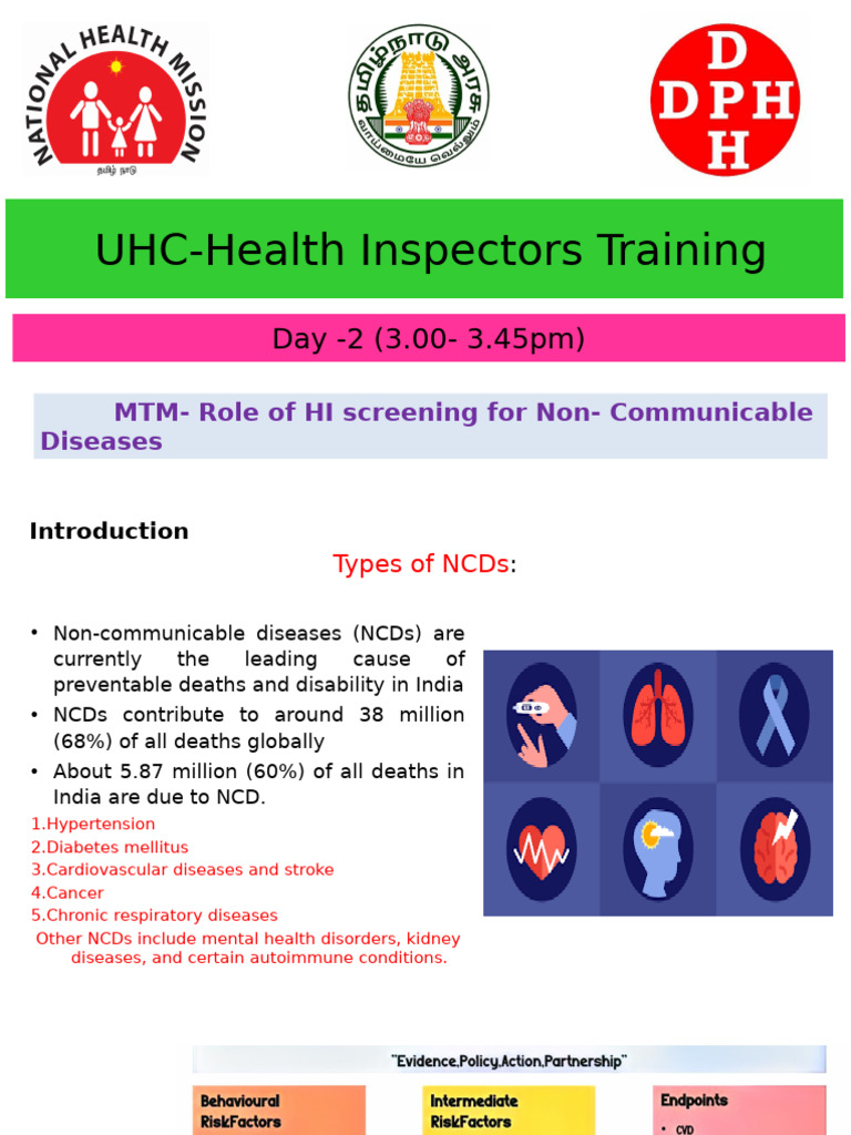Session 2 NCD Health Inspectors Training Modules Day 2 | PDF | Non ...