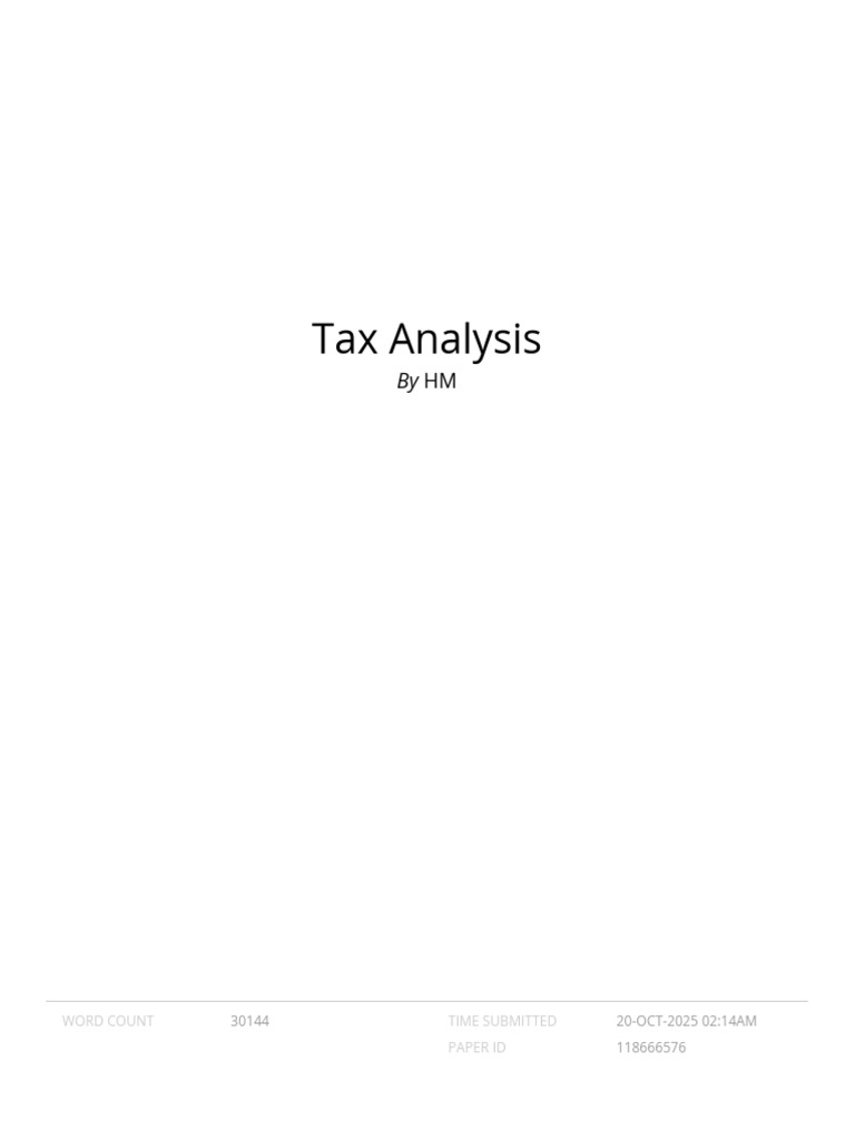 Comprehensive Tax Analysis Report | PDF